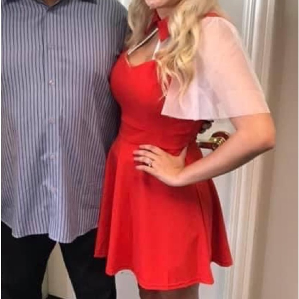 Amazon red dress with collar